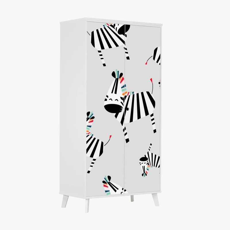 Wardrobe sticker playful zebra stripe pattern