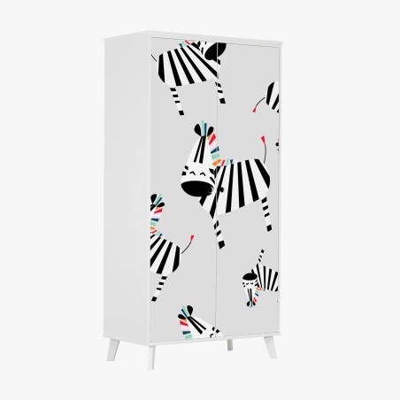Wardrobe sticker playful zebra stripe pattern • Wallissimo®