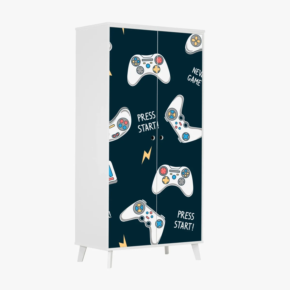 Wardrobe sticker retro game controllers pattern ⁕ Wallissimo® Wardrobe sticker retro game controllers pattern ⁕ Wallissimo®
