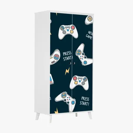 Wardrobe sticker retro game controllers pattern • Wallissimo®