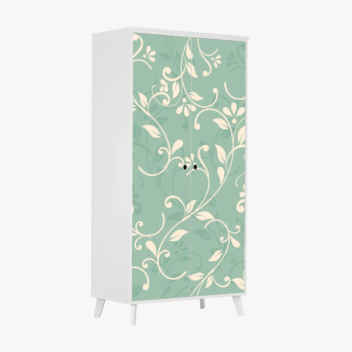 Wardrobe sticker mint floral vintage pattern ⁕ Wallissimo® Wardrobe sticker mint floral vintage pattern ⁕ Wallissimo®