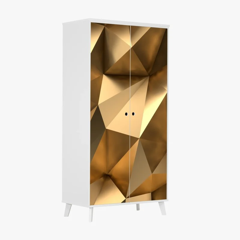 Wardrobe sticker gold geometric facets