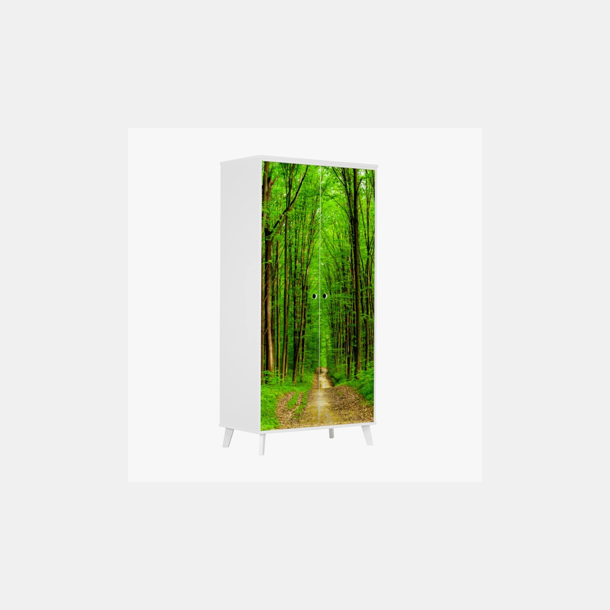 Wardrobe sticker green forest pathway in spring • Wallissimo® Wardrobe sticker green forest pathway in spring • Wallissimo®