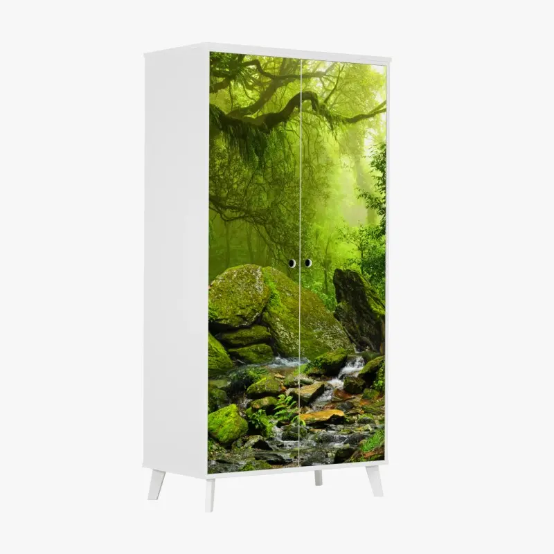 Wardrobe sticker moss-covered woodland stream