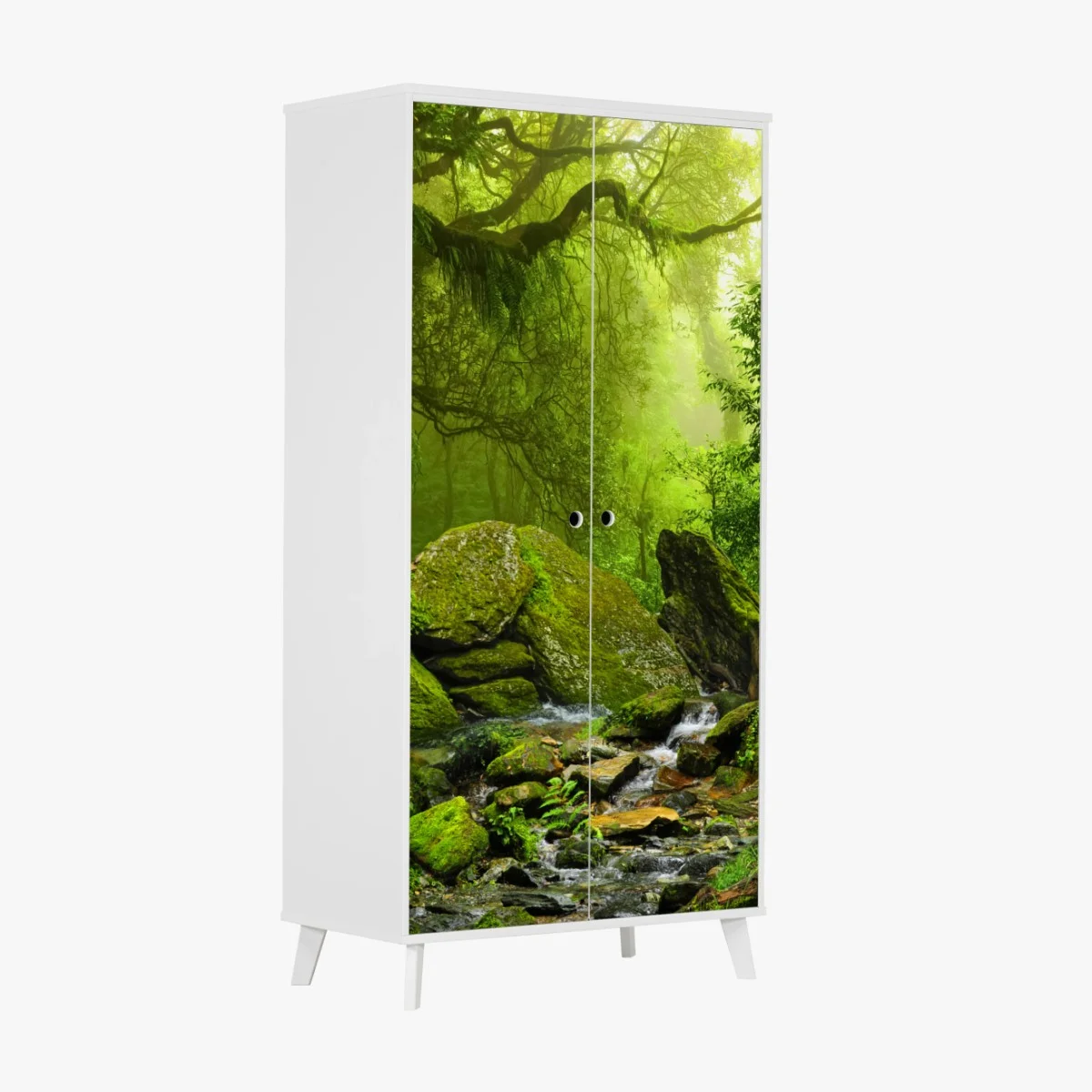 Wardrobe sticker moss-covered woodland stream ⁕ Wallissimo® Wardrobe sticker moss-covered woodland stream ⁕ Wallissimo®