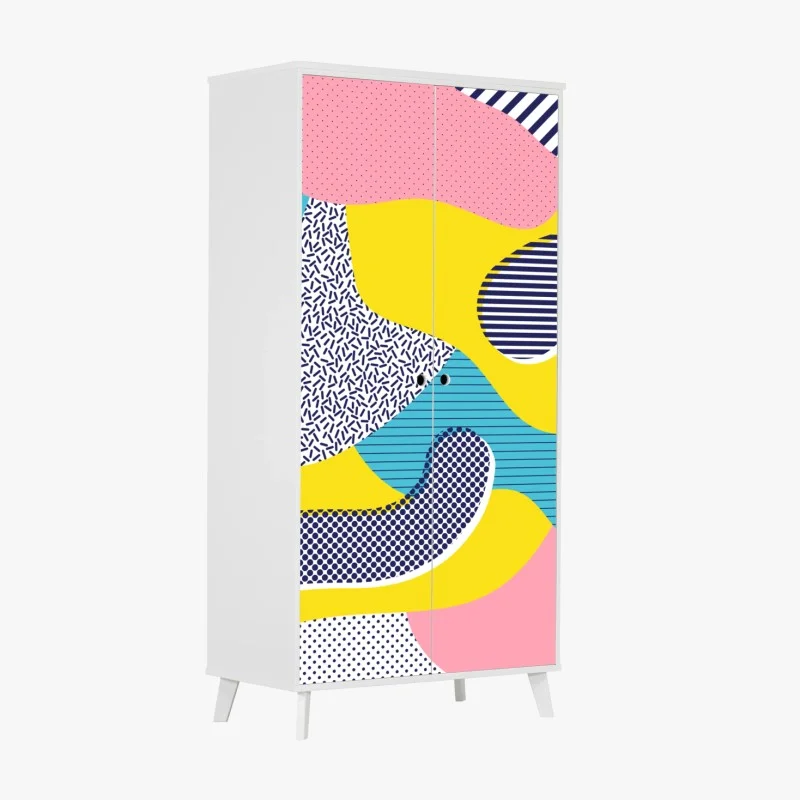 Wardrobe sticker playful abstract memphis pattern