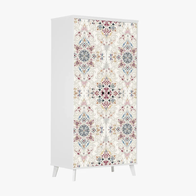 Wardrobe sticker ornate vintage damask pattern