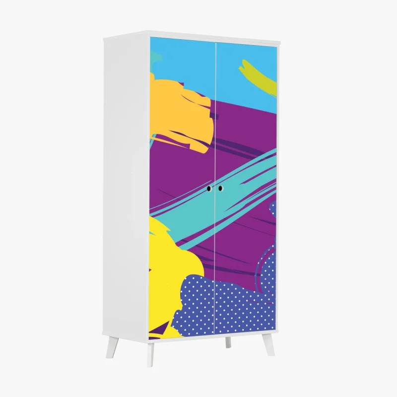 Wardrobe sticker vibrant abstract pop-art composition