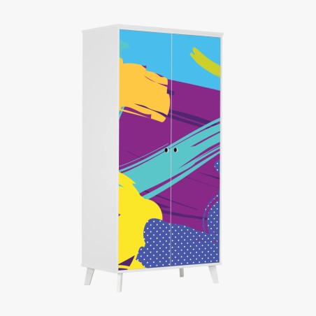 Wardrobe sticker vibrant abstract pop-art composition • Wallissimo®
