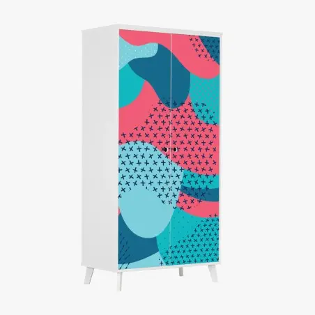 Wardrobe sticker playful turquoise abstract pattern • Wallissimo®