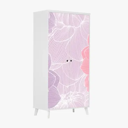 Wardrobe sticker soft pastel floral bloom pattern • Wallissimo®