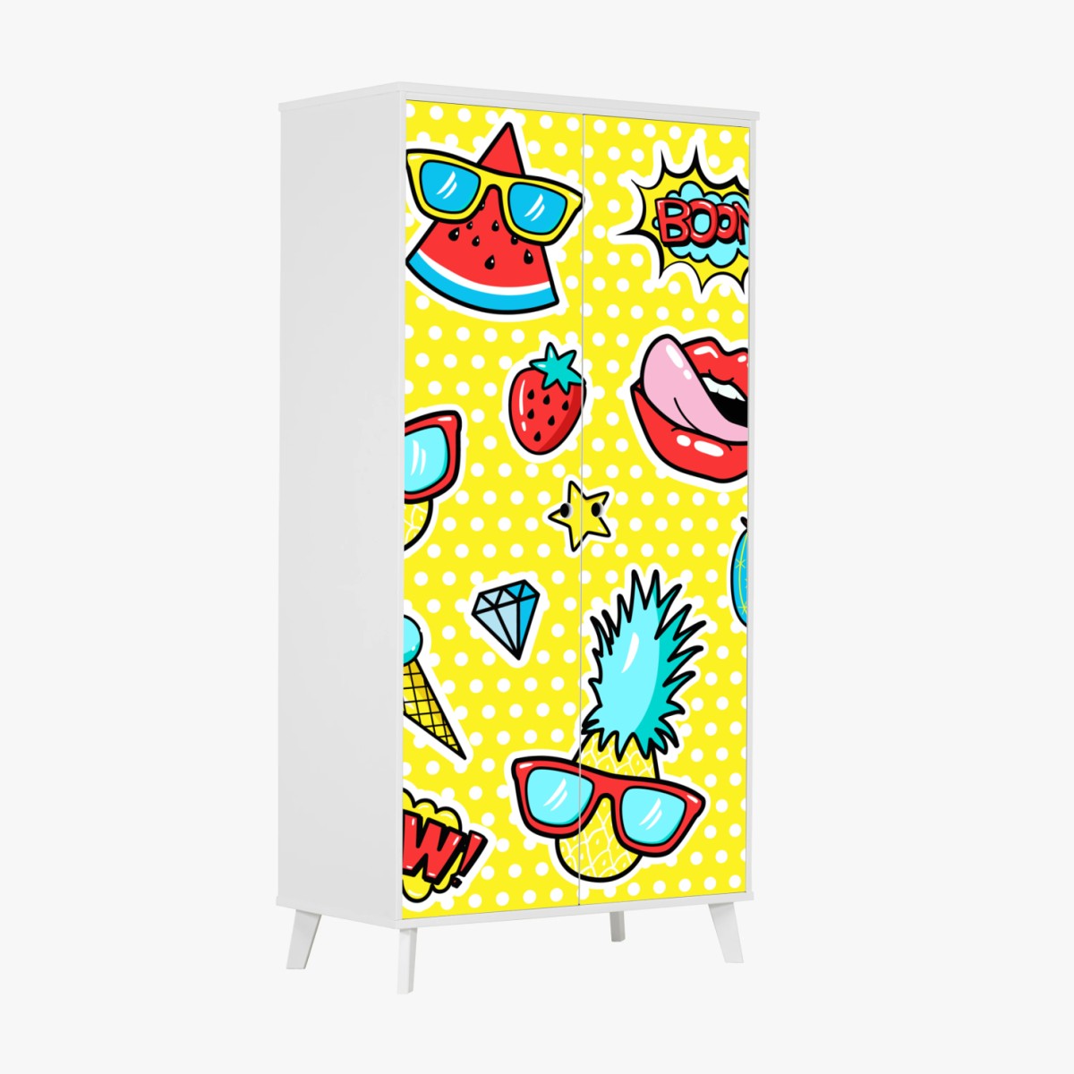Wardrobe sticker bright pop art sticker pattern • Wallissimo® Wardrobe sticker bright pop art sticker pattern • Wallissimo®