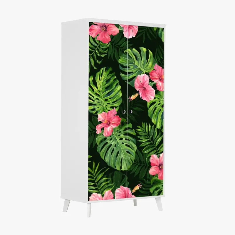 Wardrobe sticker vintage peony botanical pattern • Wallissimo®