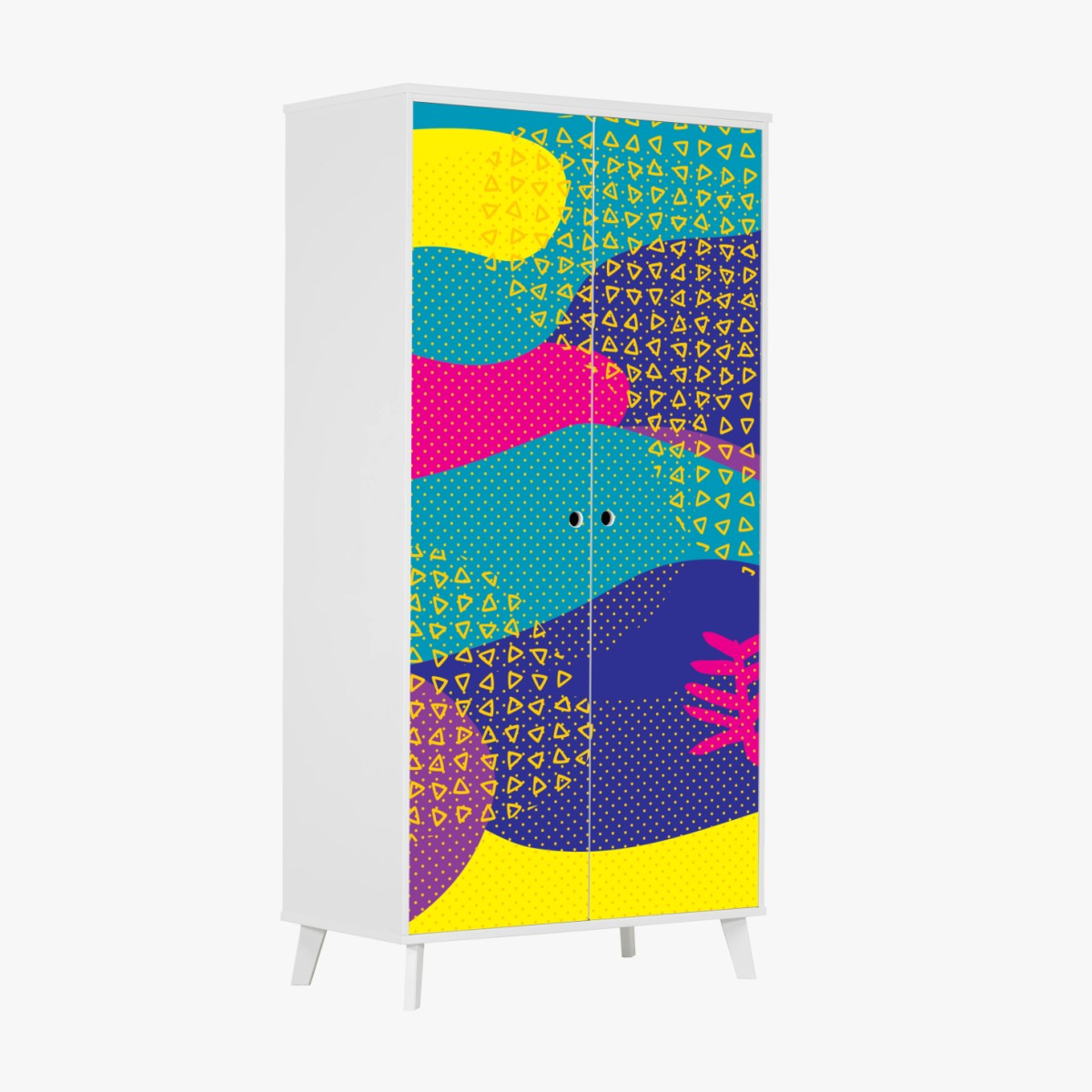 Wardrobe sticker vibrant abstract tropical pattern • Wallissimo® Wardrobe sticker vibrant abstract tropical pattern • Wallissimo®