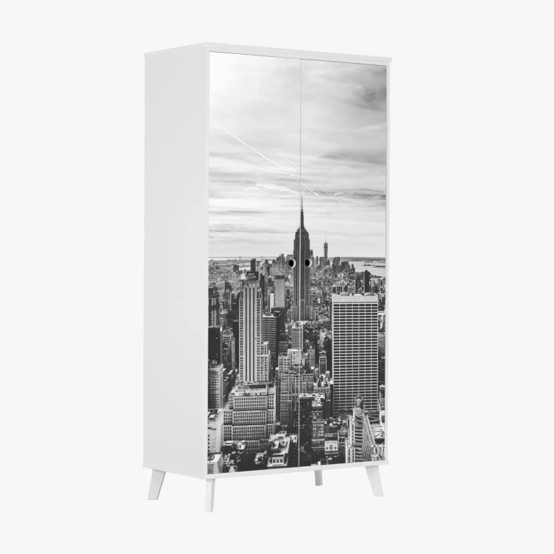 Wardrobe sticker New York skyline in grayscale