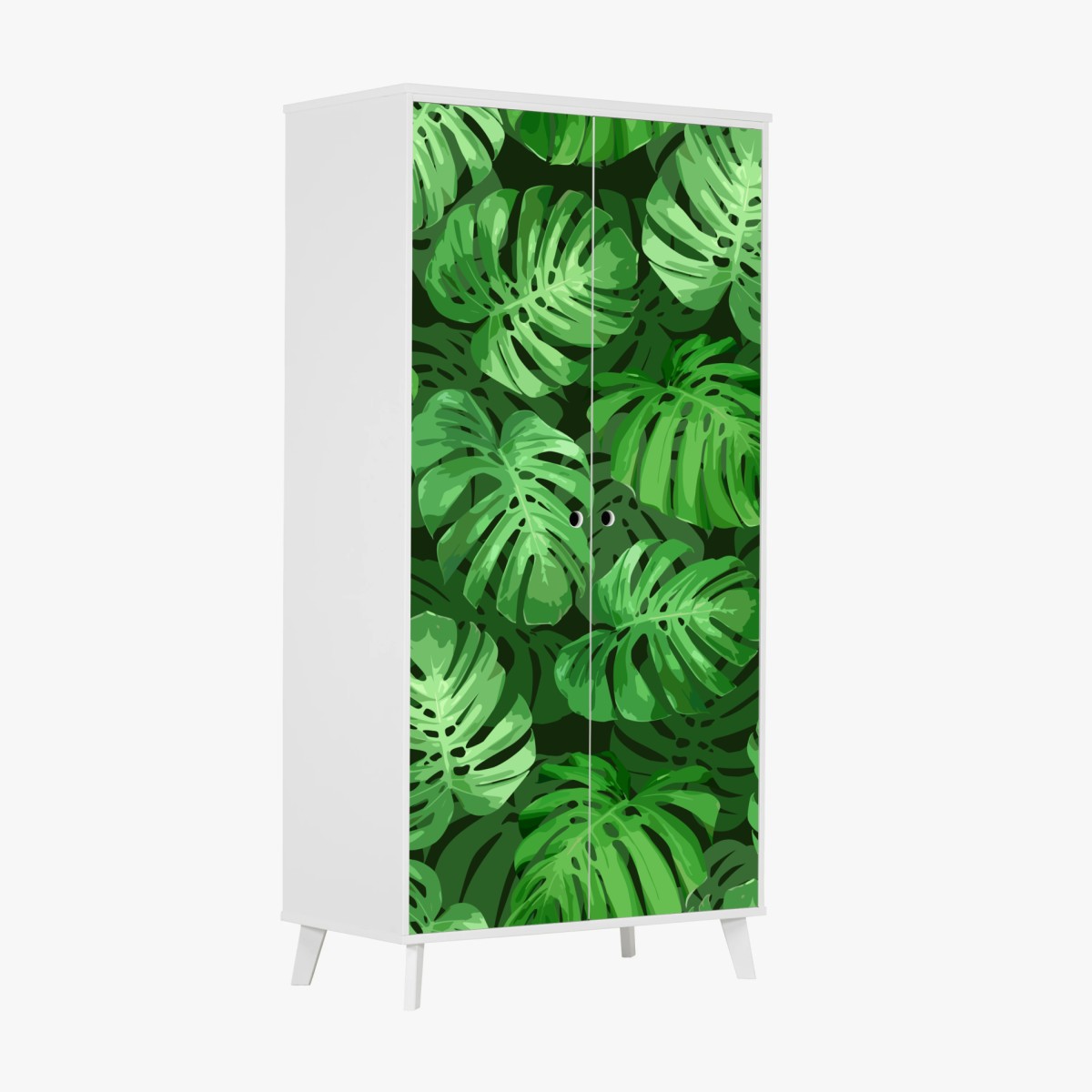 Wardrobe sticker tropical monstera leaf pattern • Wallissimo® Wardrobe sticker tropical monstera leaf pattern • Wallissimo®