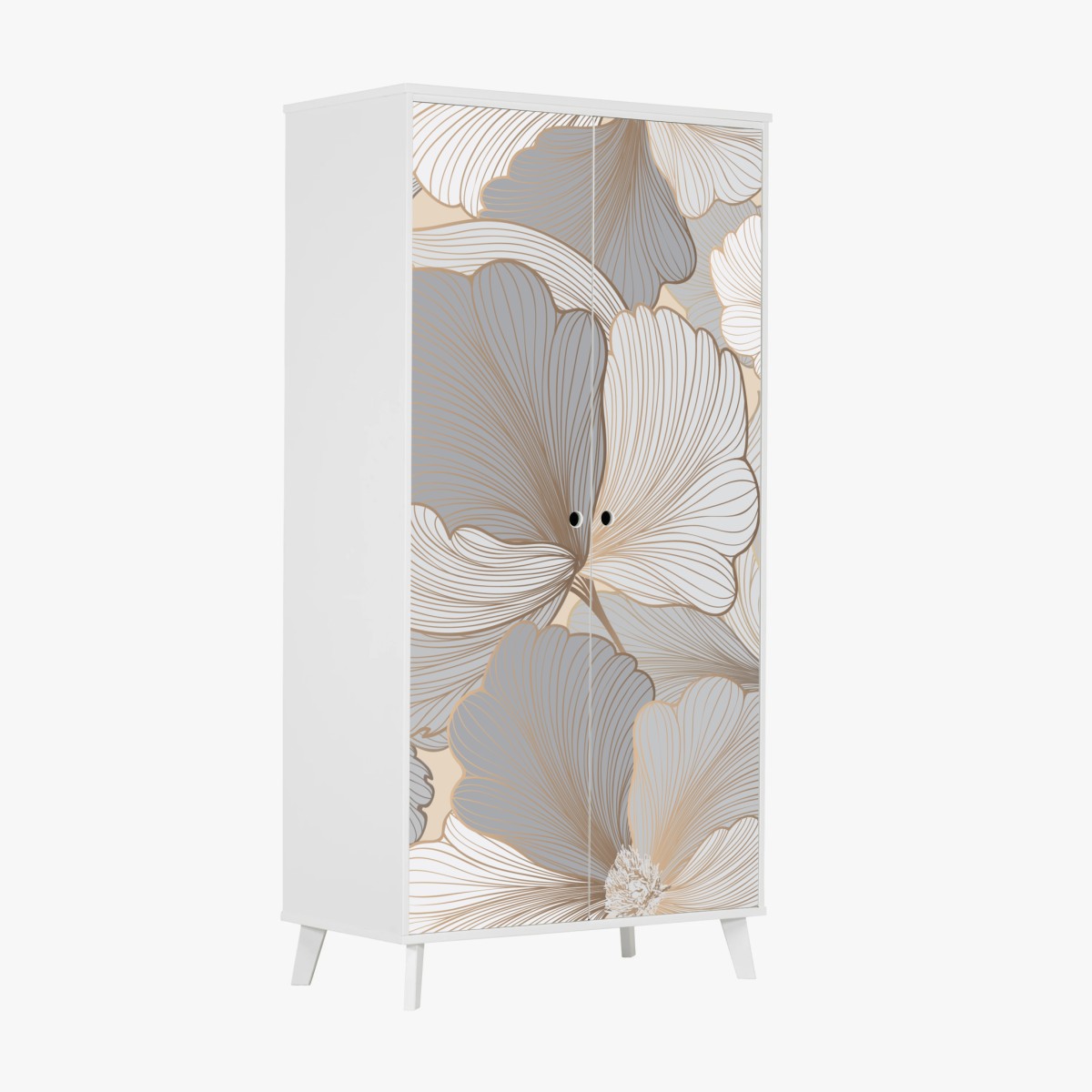 Wardrobe sticker delicate pastel floral pattern • Wallissimo® Wardrobe sticker delicate pastel floral pattern • Wallissimo®