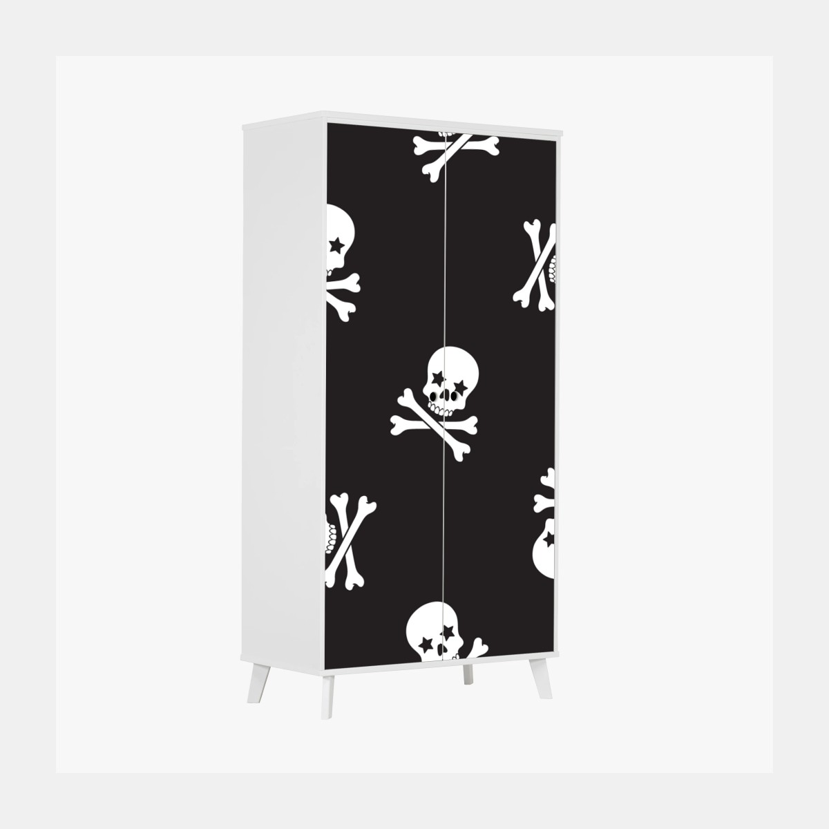 Wardrobe sticker skull and crossbones seamless pattern • Wallissimo®