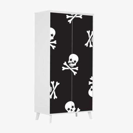 Wardrobe sticker skull and crossbones seamless pattern • Wallissimo®