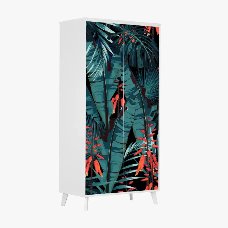Wardrobe sticker colorful geometric maze pattern • Wallissimo®
