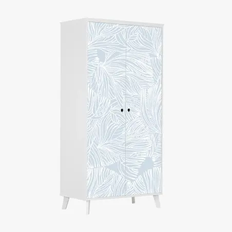 Wardrobe sticker soft blue botanical pattern • Wallissimo®
