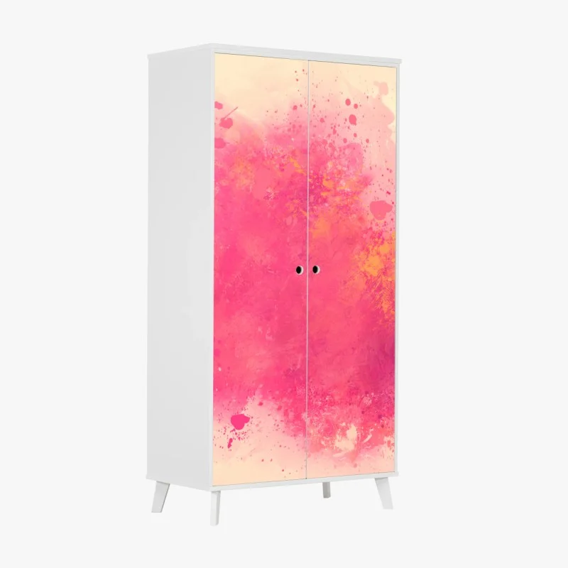Wardrobe sticker vibrant pink watercolor splash