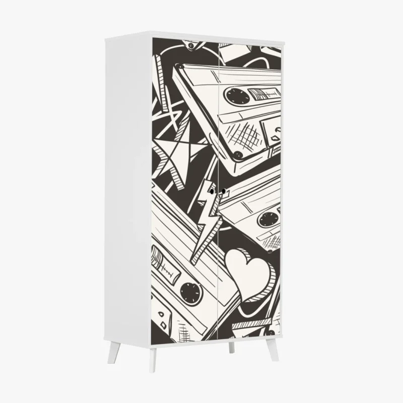 Wardrobe sticker tropical banana leaf seamless pattern • Wallissimo®