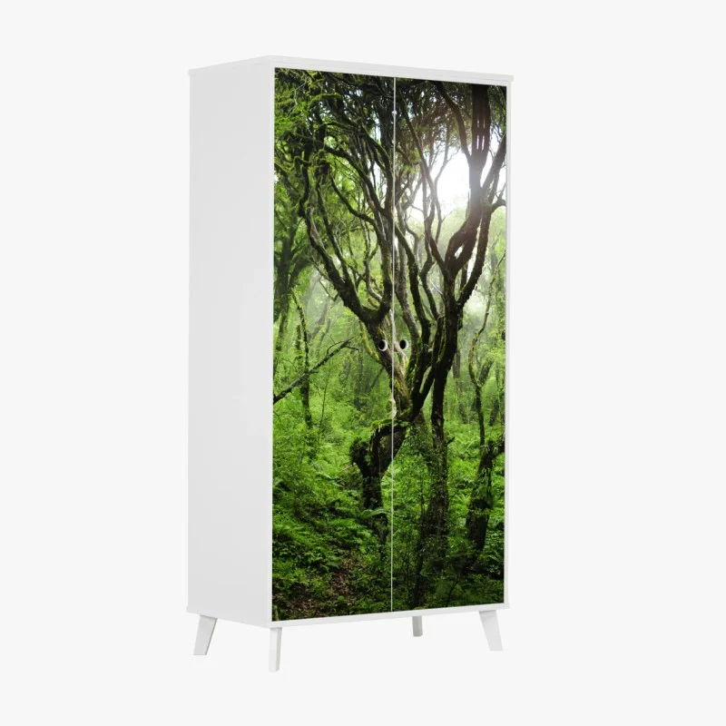 Wardrobe sticker mystic green forest canopy