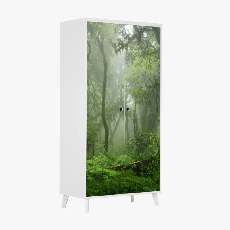 Wardrobe sticker misty tropical jungle pathway