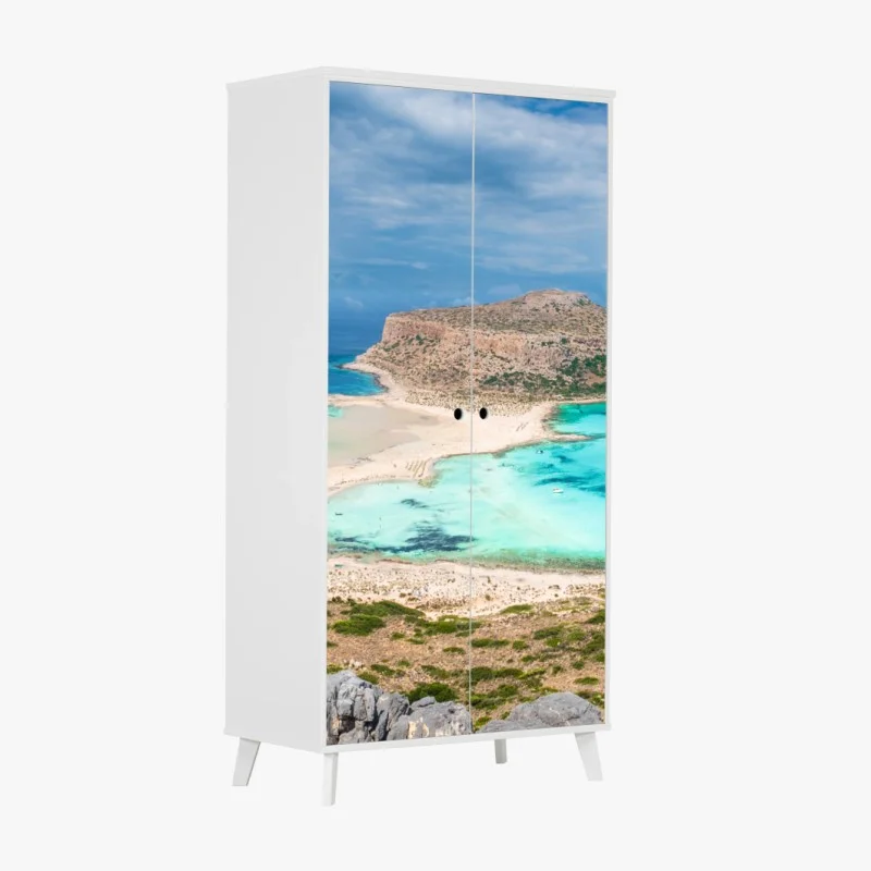 Wardrobe sticker Balos Lagoon, Crete panoramic beach view