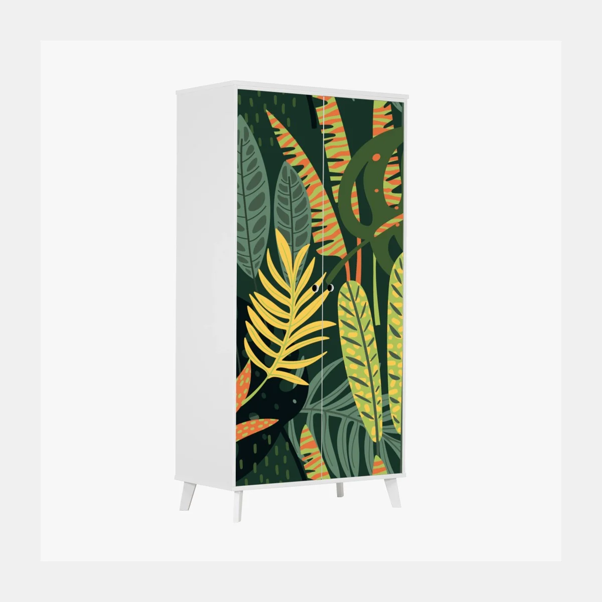 Wardrobe sticker vibrant tropical foliage pattern ⁕ Wallissimo® Wardrobe sticker vibrant tropical foliage pattern ⁕ Wallissimo®