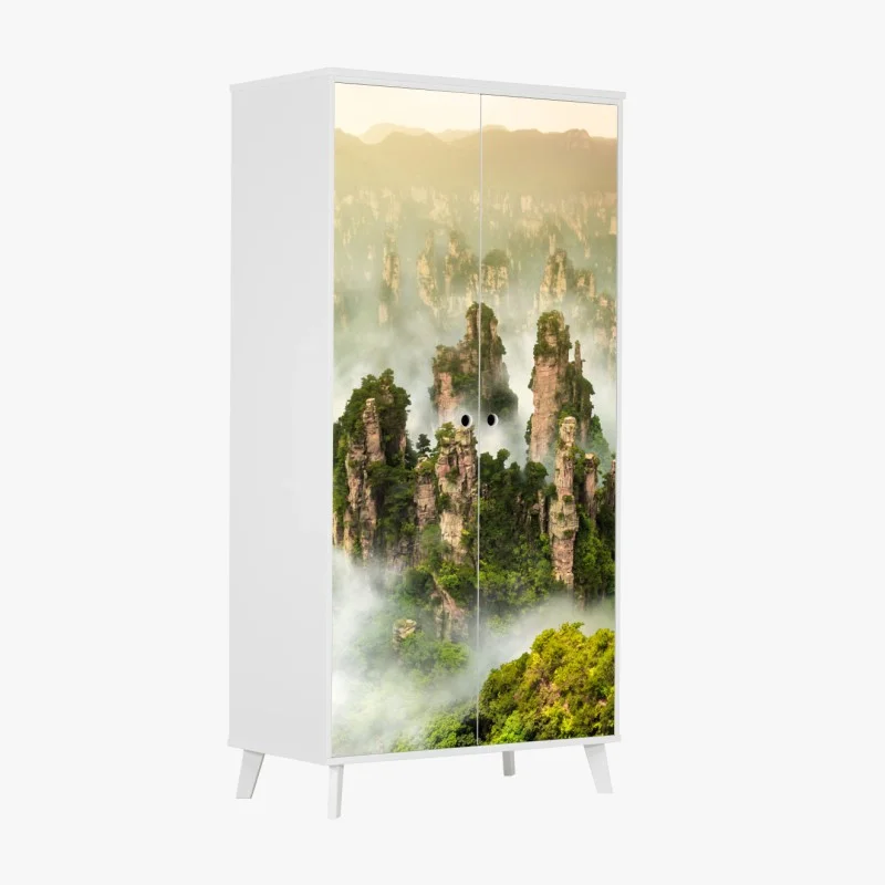 Wardrobe sticker misty pillars of Zhangjiajie
