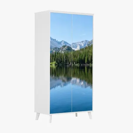 Wardrobe sticker mountain lake reflection • Wallissimo®