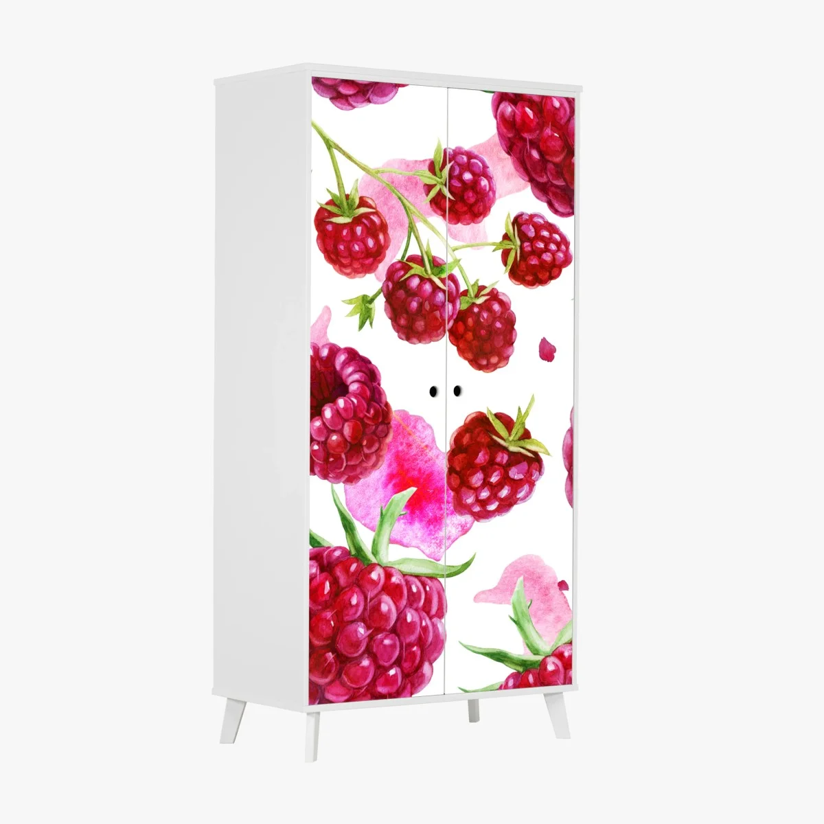 Wardrobe sticker watercolor raspberry pattern ⁕ Wallissimo® Wardrobe sticker watercolor raspberry pattern ⁕ Wallissimo®