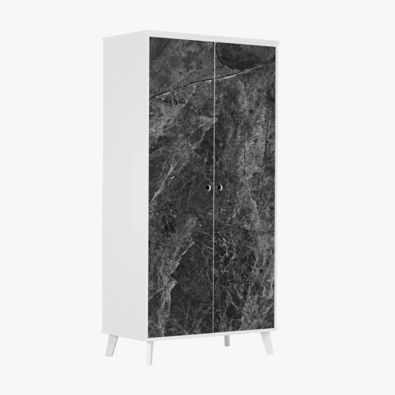 Wardrobe sticker dark marble texture