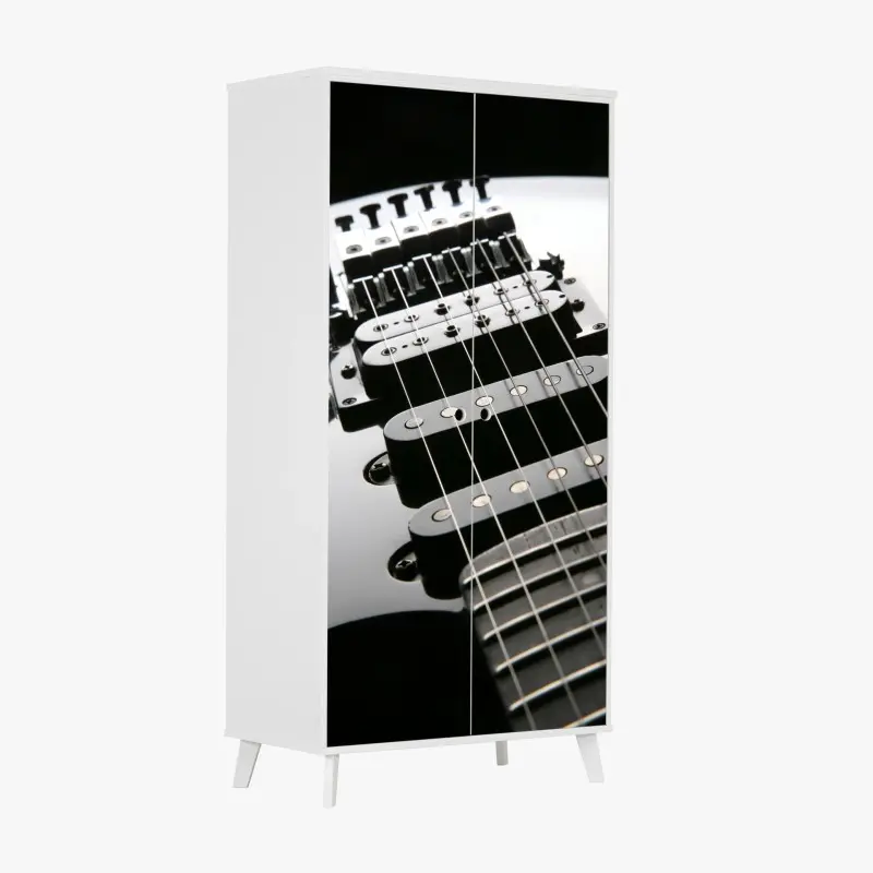 Wardrobe sticker black electric guitar close-up