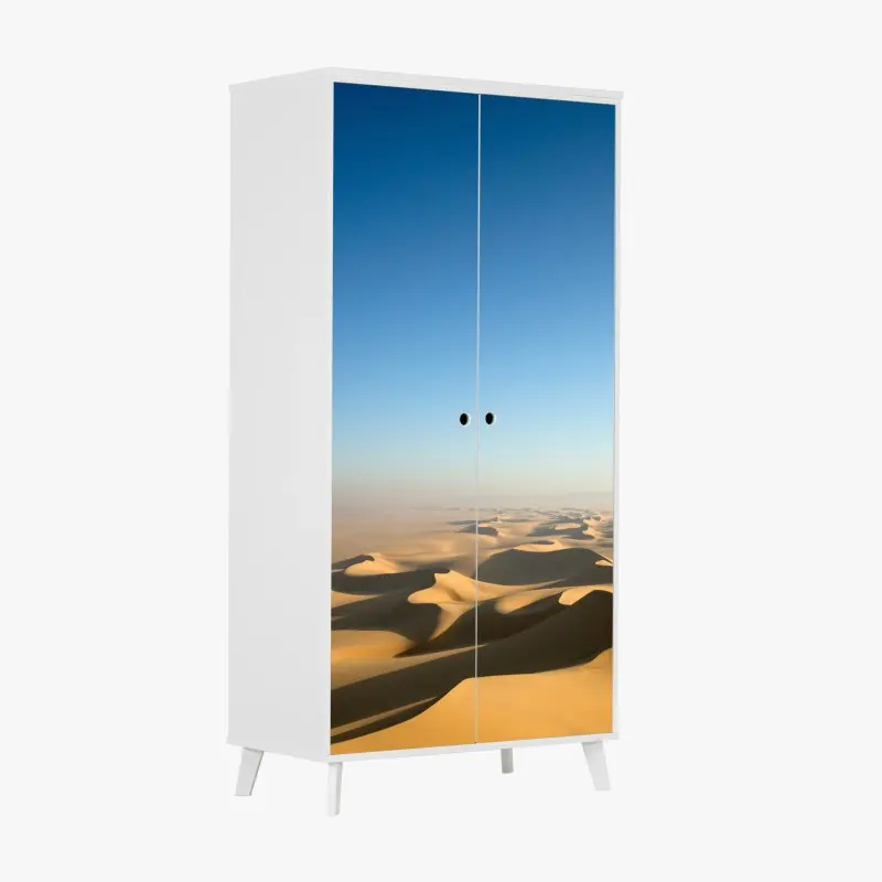 Wardrobe sticker endless desert dunes under blue sky