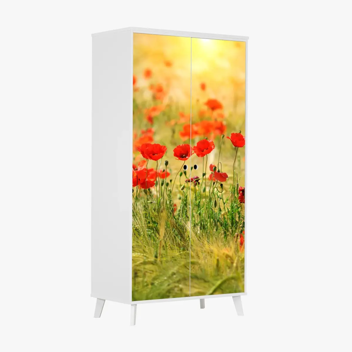 Wardrobe sticker red poppy meadow in sunlight ⁕ Wallissimo® Wardrobe sticker red poppy meadow in sunlight ⁕ Wallissimo®
