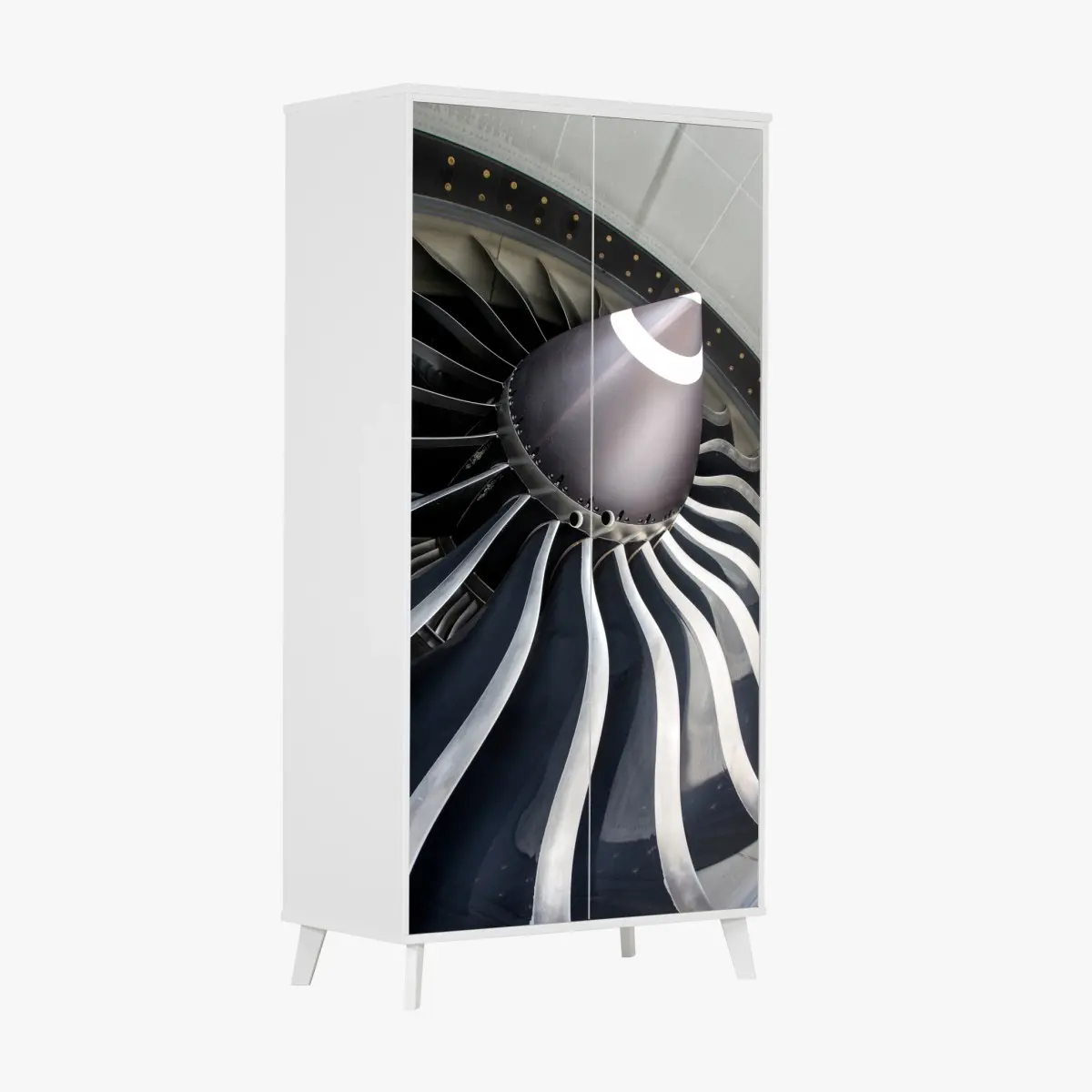 Wardrobe sticker jet engine turbine close-up • Wallissimo® Wardrobe sticker jet engine turbine close-up • Wallissimo®