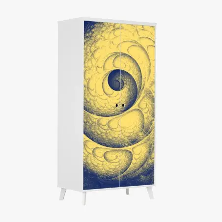 Wardrobe sticker golden spiral fractal pattern • Wallissimo®