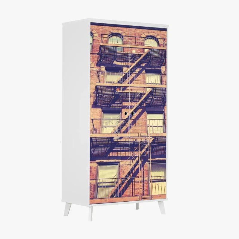 Wardrobe sticker vintage New York fire escapes