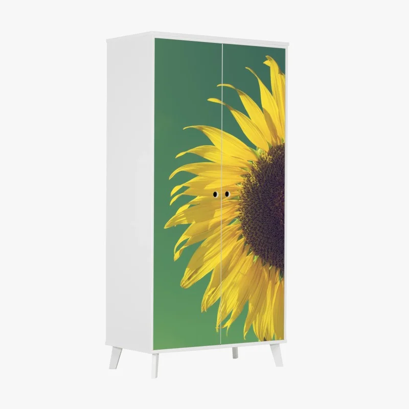 Wardrobe sticker radiant sunflower against vintage sky