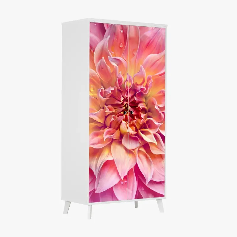 Wardrobe sticker pink dahlia bloom close-up ⁕ Wallissimo®