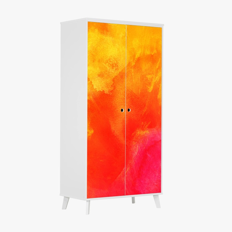 Wardrobe sticker vibrant orange abstract gradient