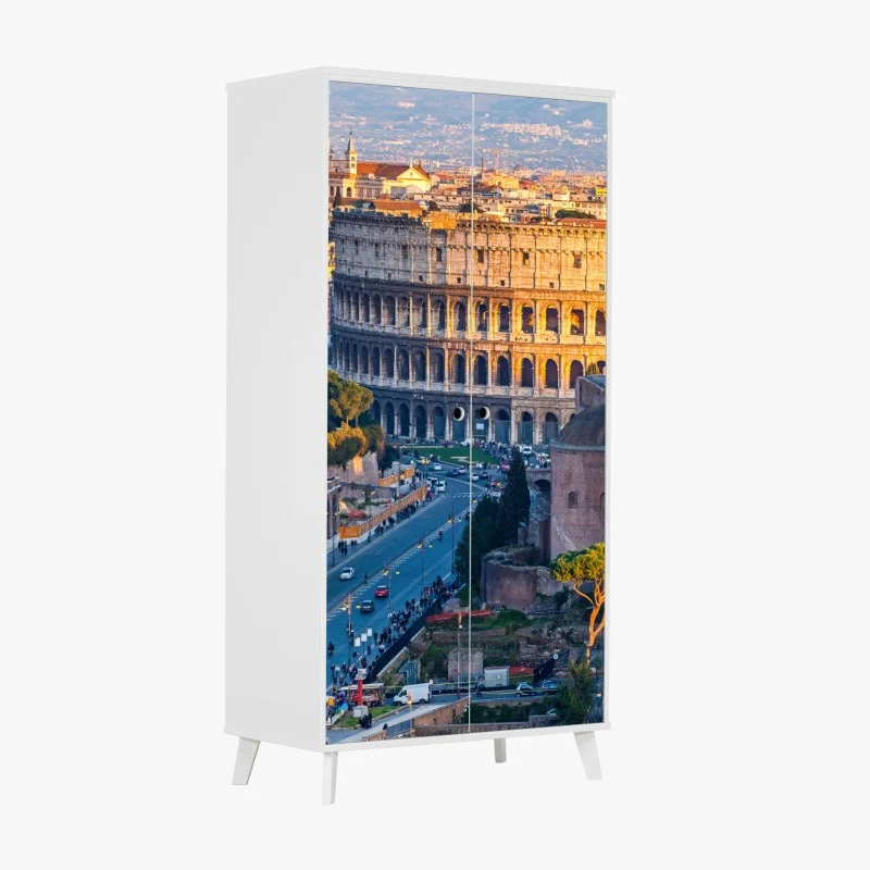 Wardrobe sticker golden colosseum at sunset, Rome