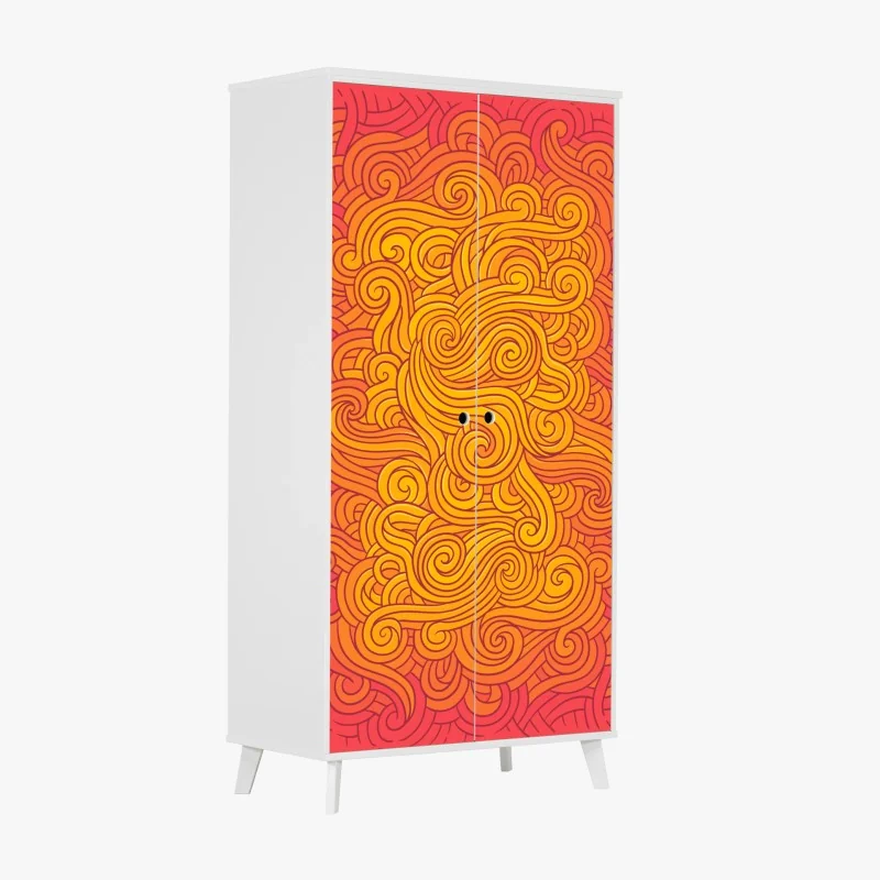 Wardrobe sticker warm swirling abstract pattern
