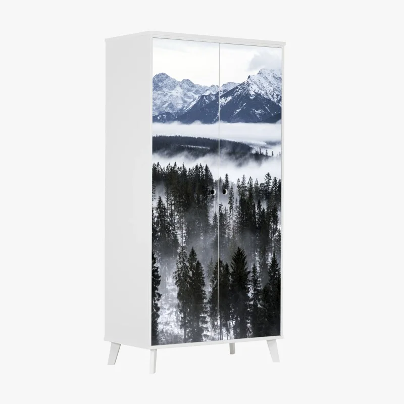 Wardrobe sticker Tatra mountains in winter mist