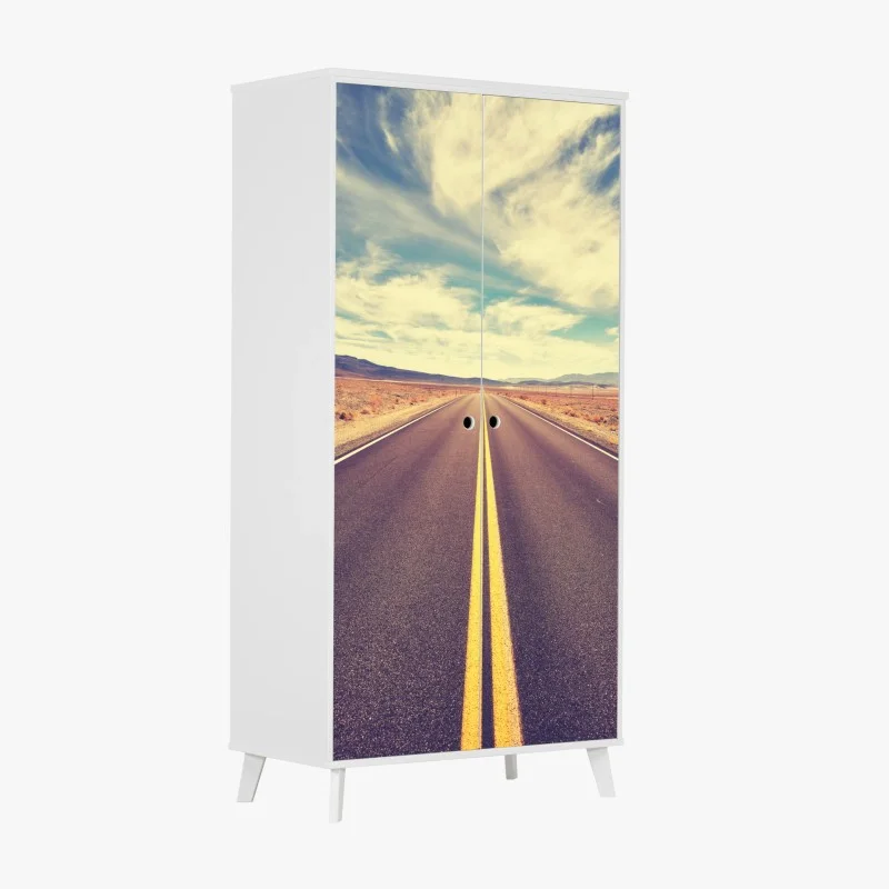 Wardrobe sticker vintage desert road, Death Valley