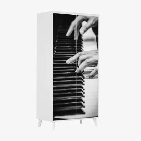 Wardrobe sticker piano hands in motion • Wallissimo®