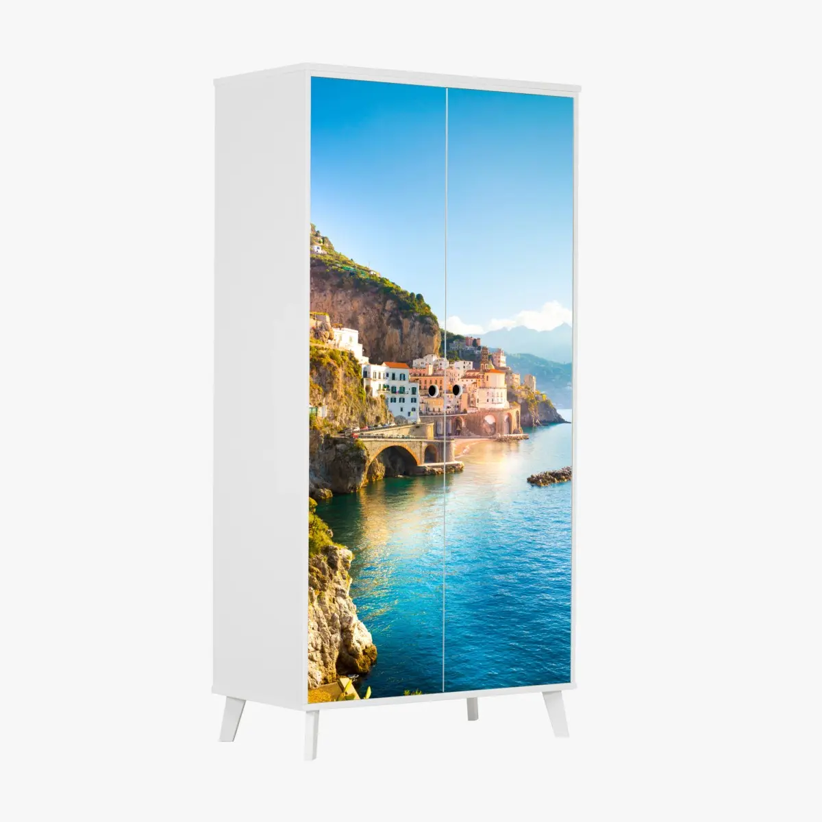 Wardrobe sticker sunlit Amalfi Coast village ⁕ Wallissimo® Wardrobe sticker sunlit Amalfi Coast village ⁕ Wallissimo®